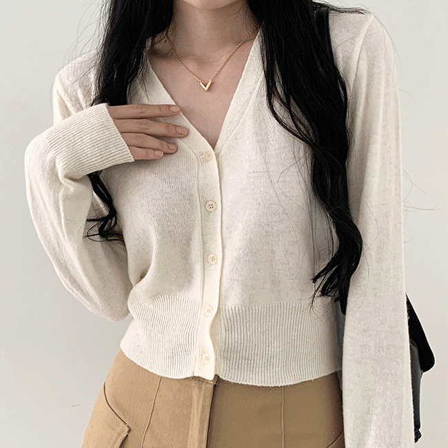 Chuemit Loose fit V-neck Cashmere Cardigan (12 colors) [Daily look/Interseasonal/New Autumn]