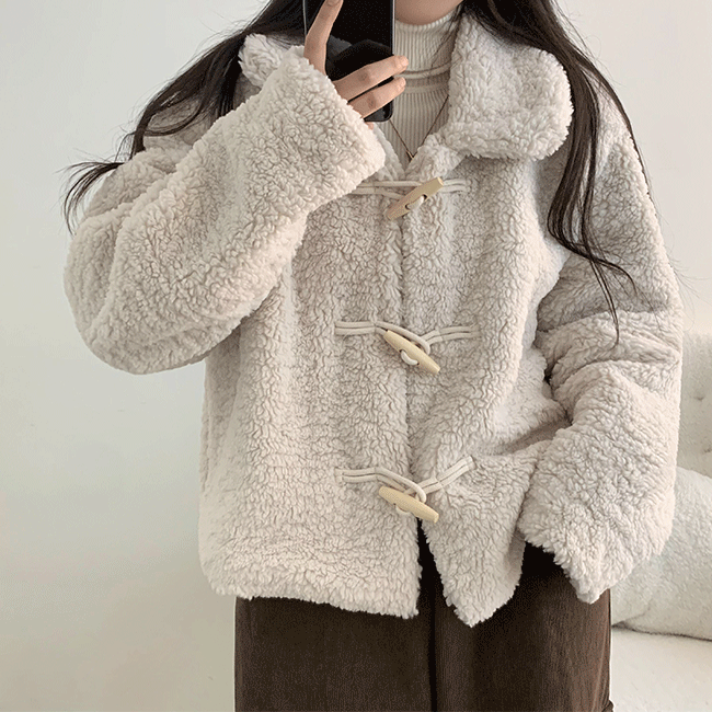 Hamming Loose fit Wool Tteokbokki Coat (2 colors) [Short girl/Lovely look/New winter/Short coat/Wool jacket]