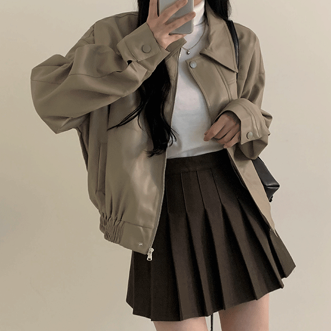 Churan Oversized Fit Leather Jacket (3 colors) [New Winter / Outer / Rider Jacket / Big Size Jacket / Year-end Look]