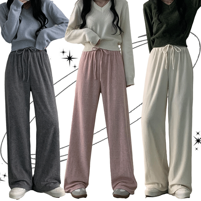 Cheerit Wide Banded Waist Knit Pants (5 colors) [New Winter / Short Girl Pants / Sweat Pants / Winter Pants]